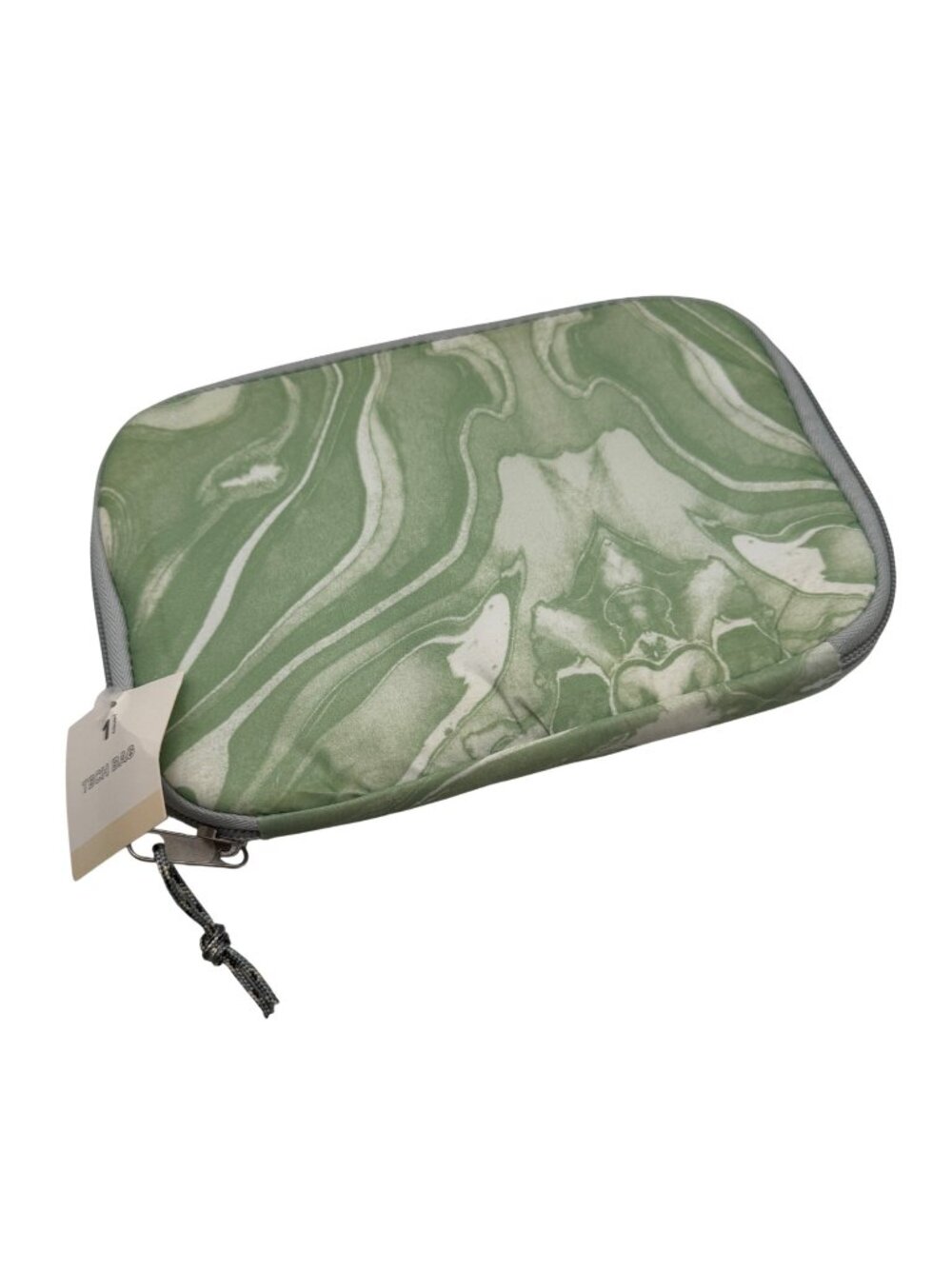 Green Marble Print Tech Bag 8.5x6 Zipper Travel Organizer Pouch Electronic NWT